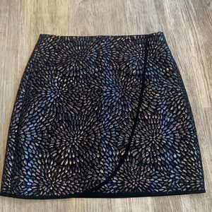 LOFT black with black metallic stitching skirt